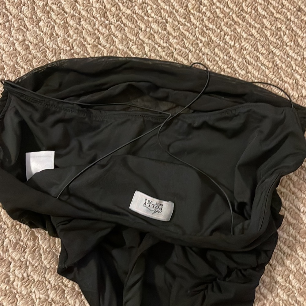 Oh Polly ruched black bodysuit - Picture 5 of 6